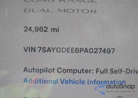2023 Tesla Model Y Awd/Long Range Dual Motor All-Wheel Drive from USA, damaged, VIN 7SAYGDEE6PA027497